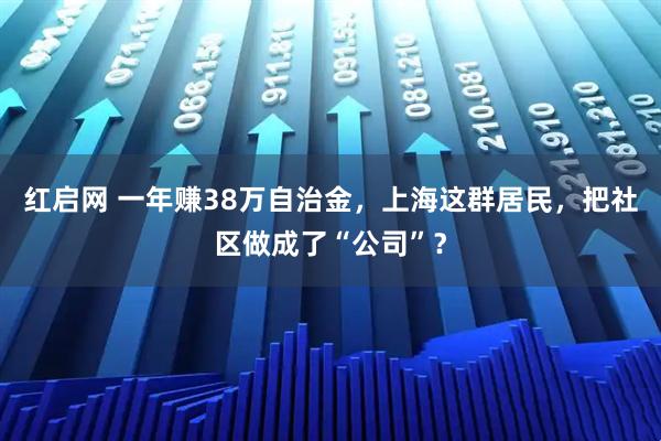 红启网 一年赚38万自治金，上海这群居民，把社区做成了“公司”？